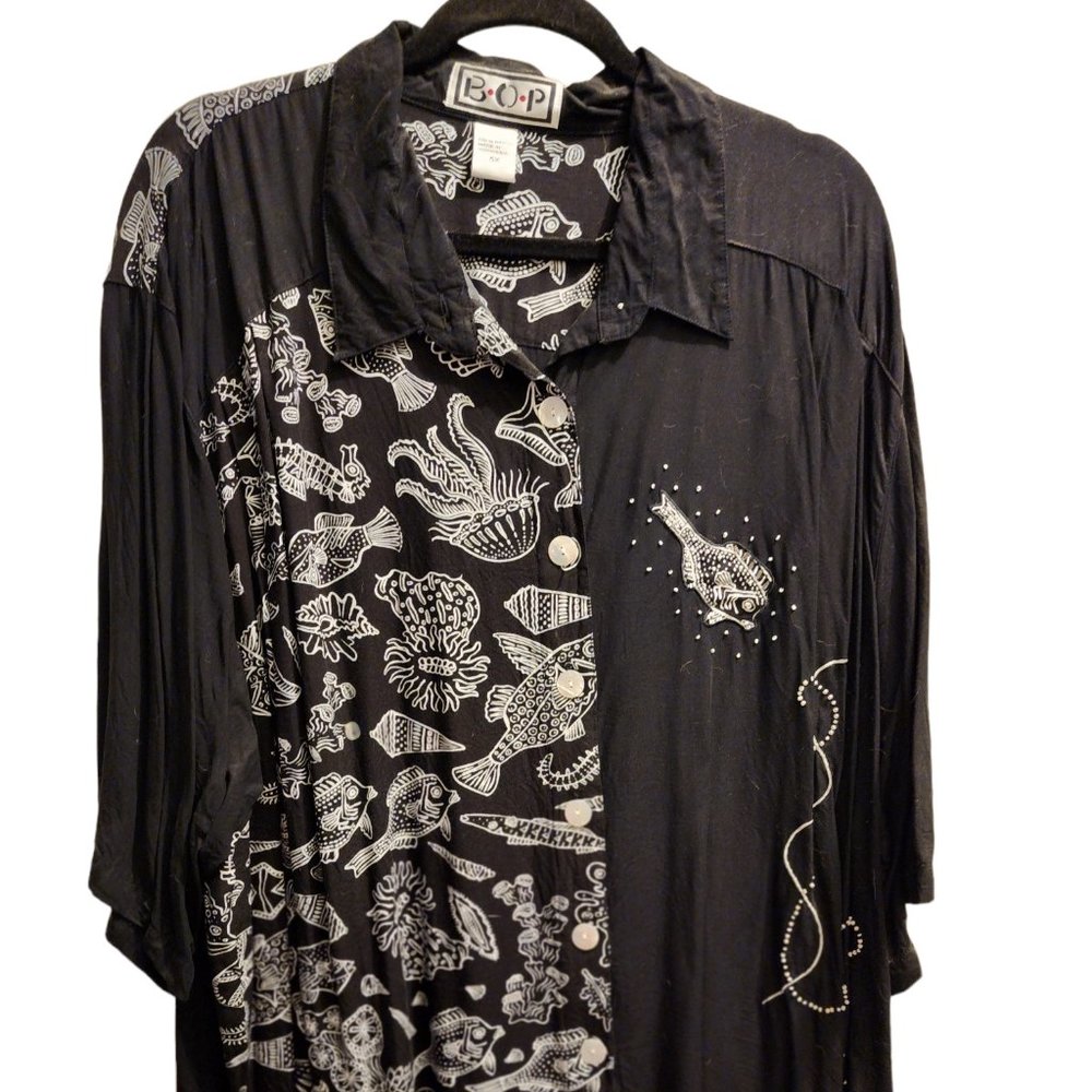 BOP Black & White "fishy" print tunic